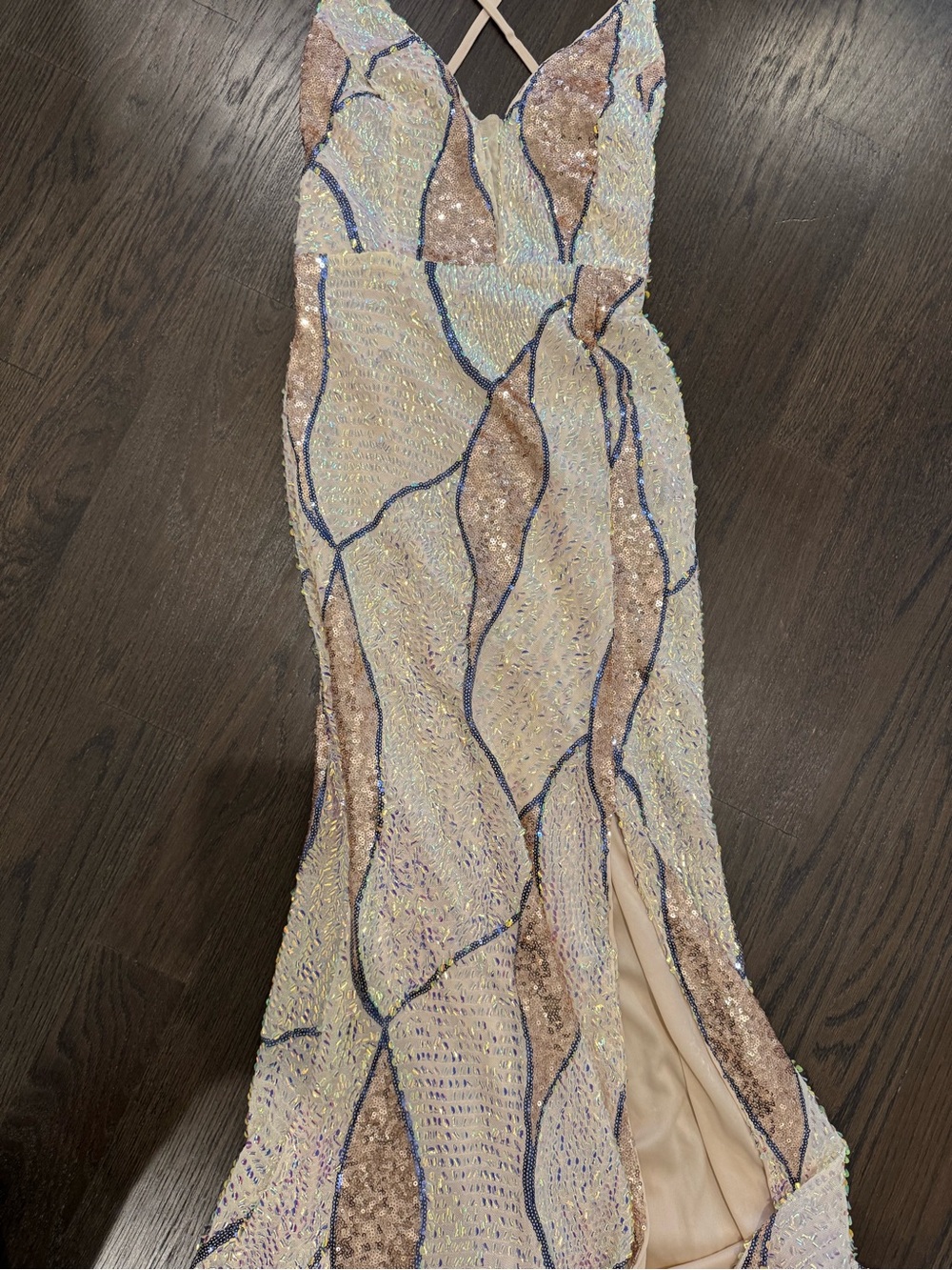 FAERIESTY Champagne Sequin Dress